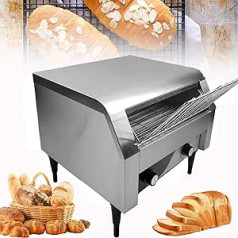 Edelstahl Fördertoaster für gewerbliche Gastronomie, Toaster mit flacher Oberfläche, Profi-Toaster mit 7 Geschwindigkeiten, Temperaturregelung, Silver-450