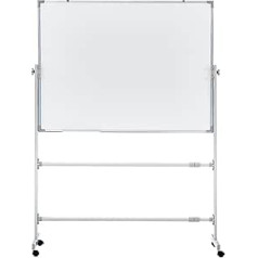 LOOQS Doppelseitiges mobiles Whiteboard ar Aluminiumrahmen, um 360° wendbares magnetisches, trocken abwischbares Whiteboard, höhenverstellbar für das Heimbüro und die Schule (Izmērs: 60x90cm)