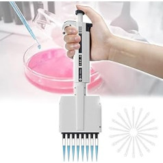 ZILOOK Labor-Mikropipette (0,5 ul-300 ul), Manuell Einstellbare Mehrkanal-Probenahmepipette, Pipettenkopf Um 360 ° Drehbar, Digitale Volumenanzeige, Laborwerkzeuge, 8 kanāli — 50–300 μl