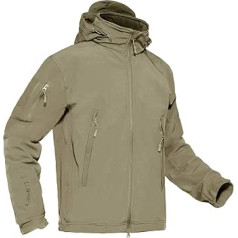 Kefitevd vīriešu softshell jaka, ūdensnecaurlaidīga, āra jaka, vējjaka ar noņemamu kapuci ar ziemas oderi, taktiskā armijas jaka