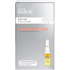 Doctor BABOR Glow Booster divfāzu ampulas, pretnovecošanās serums sejai, ar vitamīnu C un E pretgrumbu iedarbībai, gludākai ādai, 7 x 1 ml