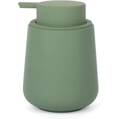 Autumnlife Ceramic Soap Dispenser, Washing Up Liquid Dispenser Matte Green Liquid Soap Dispenser with Large Pump Head, Refillable Soap Dispenser for Bathroom, Kitchen - 350 ml