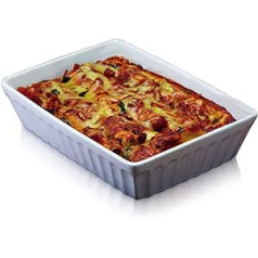 KitchenCraft garšu pasaule Lasagne-Schale, Cannelloni und Nudelauflauf, Steingut, 33 x 23 cm, Weiß