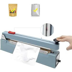 Hanchen Heat Sealer ar griezēju 200 mm / 7,8 collu karstuma blīvēšanas mašīna Impulse Heat Sealer 310 W neaustam audumam Mylar maisiņš Kraftpapīra maisiņa karstuma blīvējuma materiāls 220 V