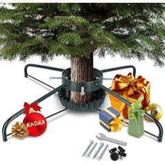 KADAX Steel Christmas Tree Stand, Sturdy Christmas Tree Stand with Water Bowl, XXL Christmas Tree Stand with Swing Plate System, Stand for Tree, Various Sizes (Width: 73 cm, Green)