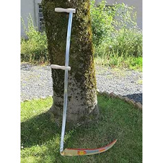 Liela salokāma zāles izkapts, tērauda cauruļveida vārpsta 138 cm un 60 cm asmens