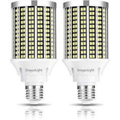 DragonLight 30 W īpaši spilgtas kukurūzas gaismas LED spuldzes (aizstāj 250 vatus) — E27 LED lampa — 6000 K vēsi balts, 3600 lūmeni komerciālam apgaismojumam — garāžas darbnīcas biroja pagalms (2 pakojumā)