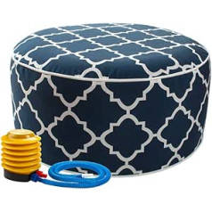 Magpie piepūšamais sēdeklis Osmaņu krāsains taburets iekštelpās un ārā 50 x 23 cm trikotāžas izkārnījumos ūdensizturīgs poliesters un PVC dārza peldbaseina viesistabai zilā krāsā