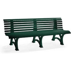 Blome Borkum Bench - Garden Bench for Garden, Balcony, Patio, Park Bench in Green, 4 Seater, Made in Germany