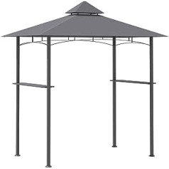 Outsunny Barbecue Gazebo Garden Tent Gazebo Balcony Gazebo Flame Retardant Double Roof Grey 245 x 148 x 252 cm