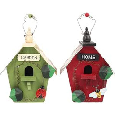 OUNONA 2 Pieces Bird House Decorative Wooden Bird Nest Hanging Garden Bird Cage Bird Nest Bird Nest Bird Nesting Boxes Hanging Birds Nest Pendant Garden Decoration for Yard Decoration Garden Furniture