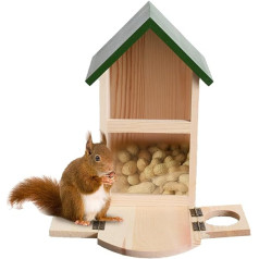 chaoxiner Outdoor Squirrel Feeder - Pine Wood House for Squirrels - Durable Feeder for Garden, Backyard