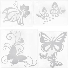 GORGECRAFT 8 Sets Butterfly Car Sticker Decal Women Vintage Car Sticker Funny Car Decoration White Reflective Car Sticker Graphics Suitable for Cars Trucks Motorcycles Laptop