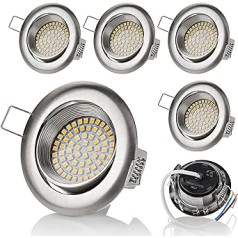 Sweet led® 6 x led plakans padziļināts dizains 320 lūmeni 3,5 w 230 V nerūsējošais tērauds izskatās apaļš — kvadrātveida grozāmi prožektori.