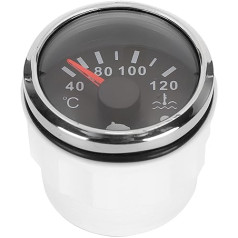 40-120 °C Waterproof Cooling Water Temperature Meter Stainless Steel 316 White Anti-Fog for Boats for Cars (Face Plate Black)