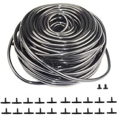 Furnrubden Drip Irrigation Hose, Micro Drip System for Gentle, 1/4 Inch Irrigation Pipe, Lawn Garden Water System Hose for Small Garden Irrigation Systems -30 m, Polyvinyl Chloride (PVC)