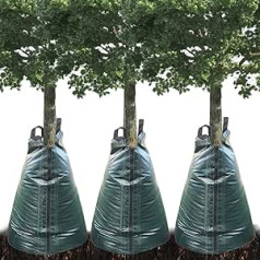 3 Premium Watering Bags, 75 Litres, Tree Watering Bag, Watering Bag for Trees, PE UV Resistant, Automatic System Drip Bags, Long-Term Watering for Your Trees, Green