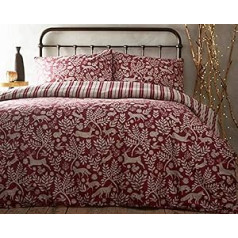 Creative Cloth Skandi Woodland SKS D/Set WILDBE, Wildberry Red, Super King