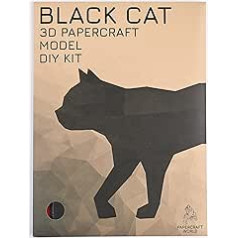 Papercraft World Black 3D Paper Craft Model Cat