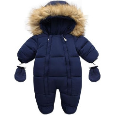 Kobilee Snowsuit Baby Izmērs 86 Flīsa Rudens Silts WalkoKomplekss ziemas kombinezons ar ausīm Kapuce ar kājām Rāvējslēdzējs Ziemas kombinezons 6-9 mēneši Ziemas pirmais aprīkojums Jaundzimušo ziemas apģērbs