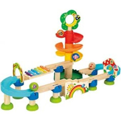 TOOKYTOY Holzturm mit Rutsche Kugeln und XILOFON