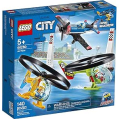 LEGO City Air Race 60260 lidojoša helikoptera rotaļlieta, 2 Ripcord helikopteri, triku lidmašīnas rotaļlieta, 2 piloni, Plus Rivera, Xtreme un Vitarush pilotu minifigūras, jauns 2020. gads (140 gabali)