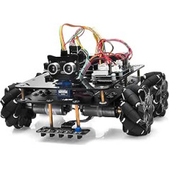 OSOYOO daudzvirzienu Mecanum Wheels Robot Automašīnas Komplekts Arduino Metāla Šasijai Līdzstrāvas Motors Robotisks STEM Ar tālvadības pulti vadāms izglītojošs DIY kodējums bērniem, pusaudžiem, pieaugušajiem