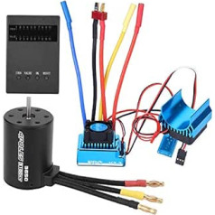 Brushless Motor ESC Combo, 3650 Motor 3100KV + 45A/60A + Brushless ESC + Heatsink Kit for 1/10 RC Car Program Card Set (45A)