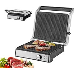 Panini Press Grill iekšējā grila sviestmaižu cepeškrāsns ar temperatūras kontroli, 2 šķēlumu nepiedegošs grils, daudzpusīgs grils, kas atverams par 180 grādiem, lai pielāgotos jebkura veida un izmēra ēdieniem