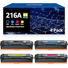 216A (With Chip) Toner Cartridges Compatible with HP 216A Toner Set W2410A W2411A W2412A W2413A for HP Color Laserjet Pro MFP M183fw M182n M182nw M155a M155nw Black Cyan Yellow Magenta, Pack of 4