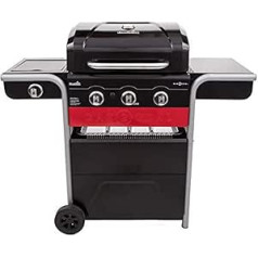 Char-Broil 140 721 Gas2Coal 330 Hybrid Grill - 3 Burner Gas & Charcoal Grill with Side Burner, Black