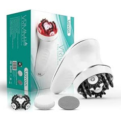 VOYOR Massager pretcelulīta masāžas ierīce sejai, kaklam, plecu mugurai, pēdām, pēdu vanna ar 3 daudzfunkcionālām galviņām, sejas tīrīšanas birste IPX7 ūdensizturīga un uzlādējama