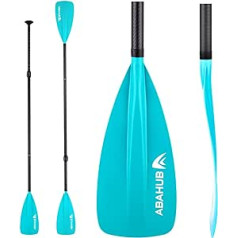 Abahub 4-piece carbon SUP kayak paddle, 2-in-1 adjustable stand up paddle board paddle, lightweight carbon shaft black/blue/green/grey/orange/red plastic blade