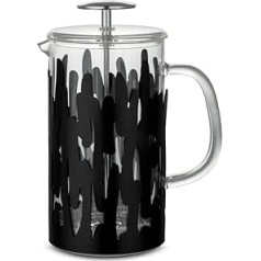 Alessi Barkoffee BM12/8 B French Press Coffee Maker 18/10 Stainless Steel and Epixide Resin Black