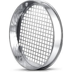 11.81 Inch Sand Sieve for Gardening Sand Sieve Garden Dirt Sieve for Rocks Stainless Steel Soil Riddle Sieve Mesh Filter Compost Sieve 12.5 mm in Hole Size Bonsai Garden Tool