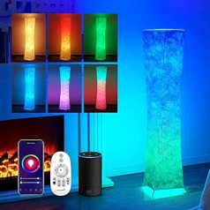 chiphy Floor Lamp, 132 cm Floor Lamp, Dimmable, RGB Lamp and LED Floor Lamp, with Remote Control, Modern for Living Room, Bedroom and Playroom