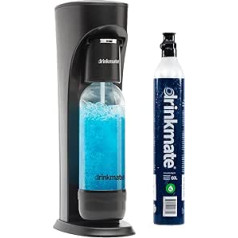 Drinkmate OmniFizz ūdens gāzētājs un dzērienu gāzētājs — dzērieni jebkuri dzērieni, ieskaitot 425 g (līdz 60 l) CO2 cilindru (matēts melns)