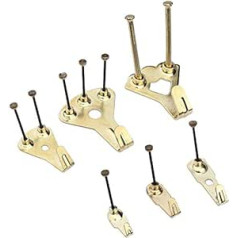 62 Golden Picture Hooks, Frame Hanger, Picture Hanger, Picture Frame, Photo Frame, Mount Holder, Hook Hanging Kit, Heavy Picture Hanging Set, with Nails, for Wall and Wood Mounting