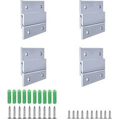 BDHI 4 Pairs 2 Inch French Clip Picture Hangers Aluminum Z-Bar Interlocking Wall Mount Picture Hanging Frame (Y119-8)