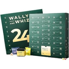Wally un Whiz — Adventes kalendārs 2023. gadam — Dānijas gardēžu augļu sveķi — 12 garšas, 23 maisiņi un 1 kārba vīna gumijas — Ziemassvētku kalendārs — vegāni/bez glutēna — dabīgas garšas un krāsas – 393 g