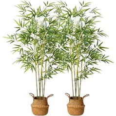 Kazeila Artificial Plant Bamboo Large 140 cm Artificial Tree Artificial Plants in Pot for Decorative Living Room Home Balcony Office (Pack of 2)