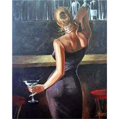CaptainCrafts DIY Painting by Numbers 16 x 20 Inch Bar Sexy Woman (with Frame)