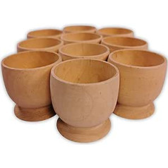 BCreativetolearn Wooden Egg Cups for Crafts, 10 Pieces, Beach Wood Egg Holders, Make Your Own Personalised Egg Cups and Keep Decorated Eggs, Easter Egg Crafts for Kids.