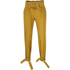 Generisch Casual Elegant Trousers for Women Paper Bag Pants Cropped Trousers with High Waist Summer Outfits Bowknot Palazzo Trousers