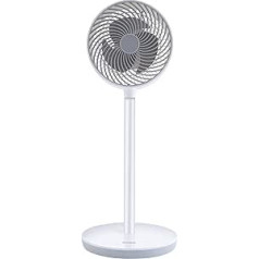 Simple Deluxe Floor Fan, 50 W Mobile Fan Stand Fan Oscillation 60°, 3 Speeds/3 Modes/15 Hour Timing, for Bedroom at Home and Home Office, 7 Inch - White