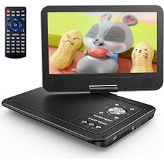 YOTON 12.5 Inch Portable DVD Player with 10.5 Inch HD Swivel Screen for the Car, with Car Charger, Power Supply, Built-in Battery and USB/SD Card/Sync TV [Blu-ray Not Supported]