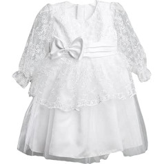 4938 Bērnu ballīšu kleita Eleganta kleita kristību kleitu komplekts ar galvas saiti Cream Ivory