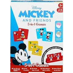 Mattel Disney Mickey and Friends 5-in-1 spēles ģimenes vakariem, spēļu vakariem, ceļojumiem un kempingiem