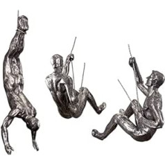 3 Pieces Men's Climbing Man Wall Sculpture, Men's Wall Decoration Art Sculpture, Copper Wall Art Sculptures for Office, Home Decoration