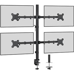 1mājas 13–27 collu monitors — galda stiprinājums LED un LCD monitoram Galda monitora statīvs, noliecams par 180°, grozāms 360°, augstums regulējams 10 kg katram monitoram (4 monitori)